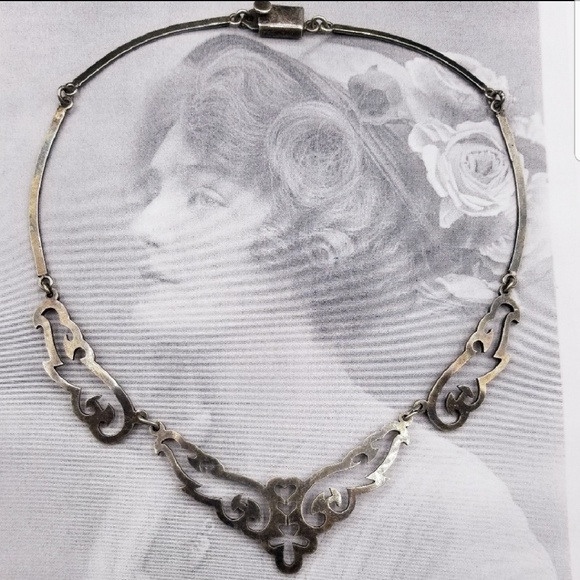 Vintage Jewelry - Vintage Taxco Mexico open work sterling necklace